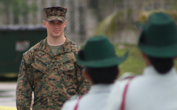 Marines Judge Guam JROTC Drill Competition