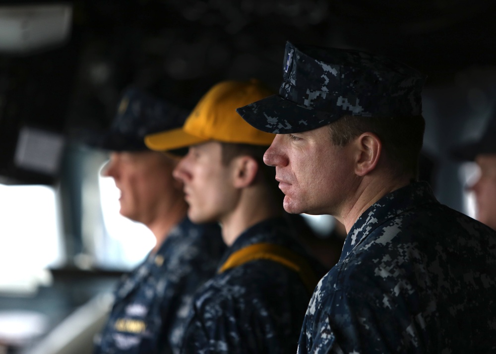 USS Blue Ridge conducts a port visit in Hong Kong