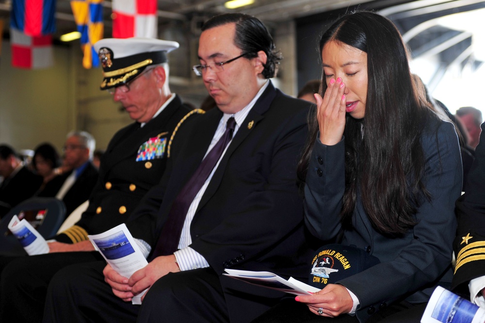 Memorial ceremony aboard USS Ronald Reagan