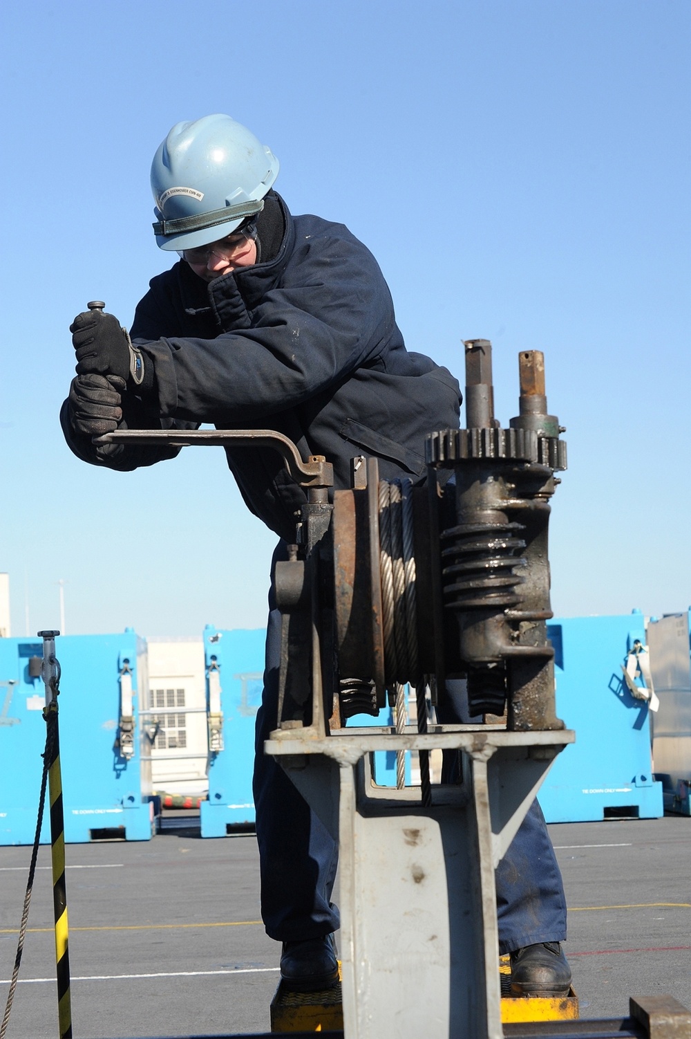 Routine maintenance aboard USS Dwight D. Eisenhower