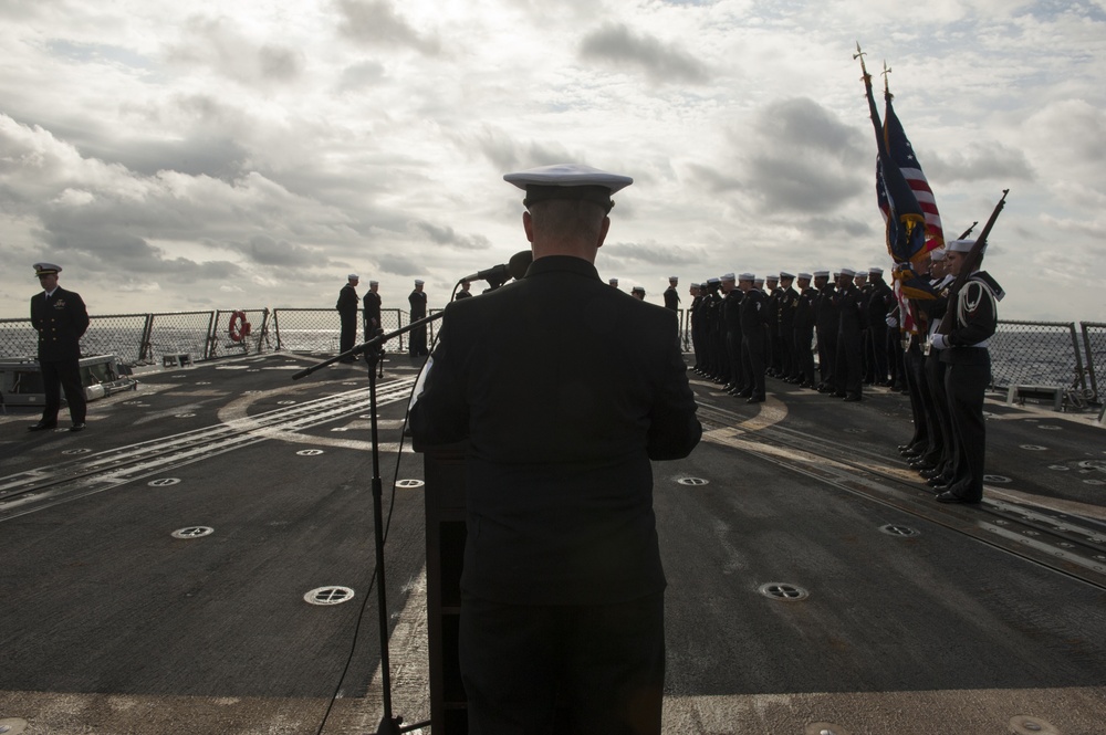 USS Gravely conducts burial at sea