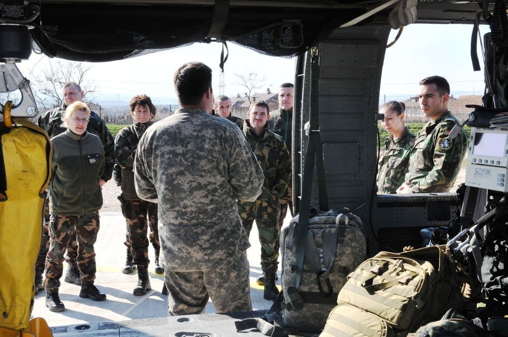 Flight medic showcases Army medevac helicopter
