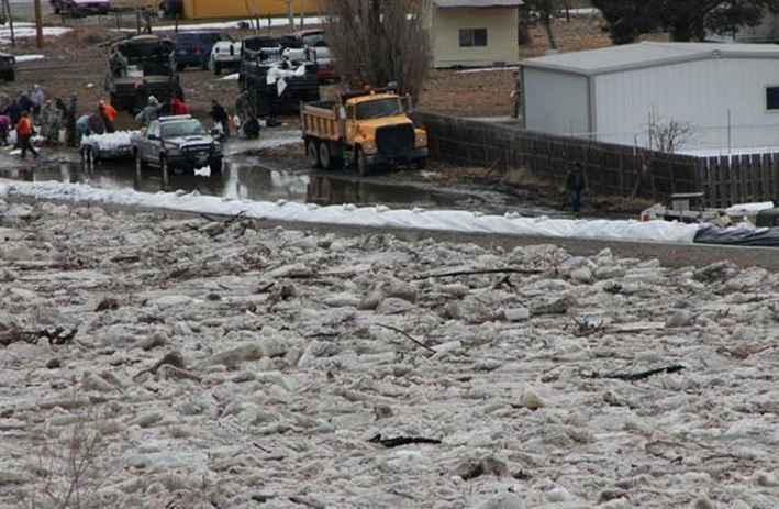 2014 Spring Ice Jam Flooding Big Horn River