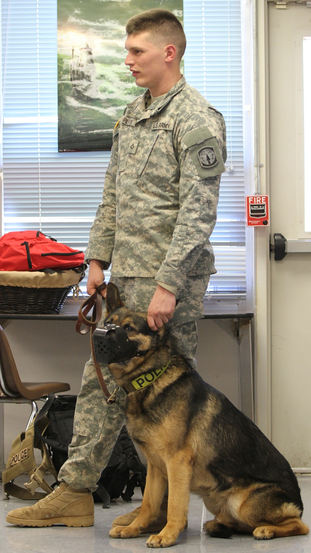 Military Working Dog team visits students