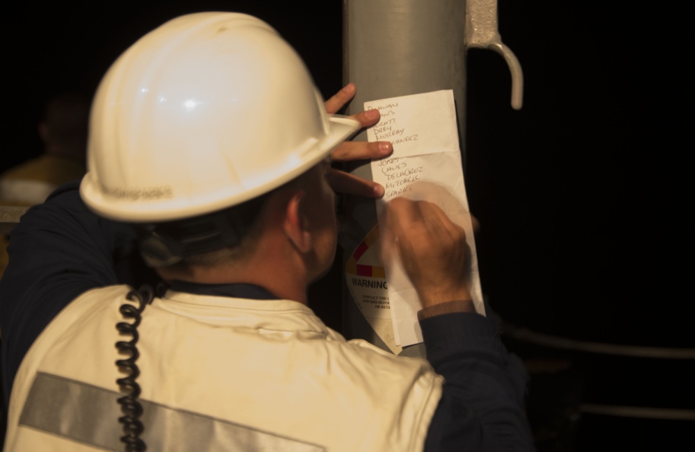 USS Mason man overboard drill