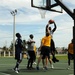 USS Gravely sailors play basketball with CGC Escanaba crew