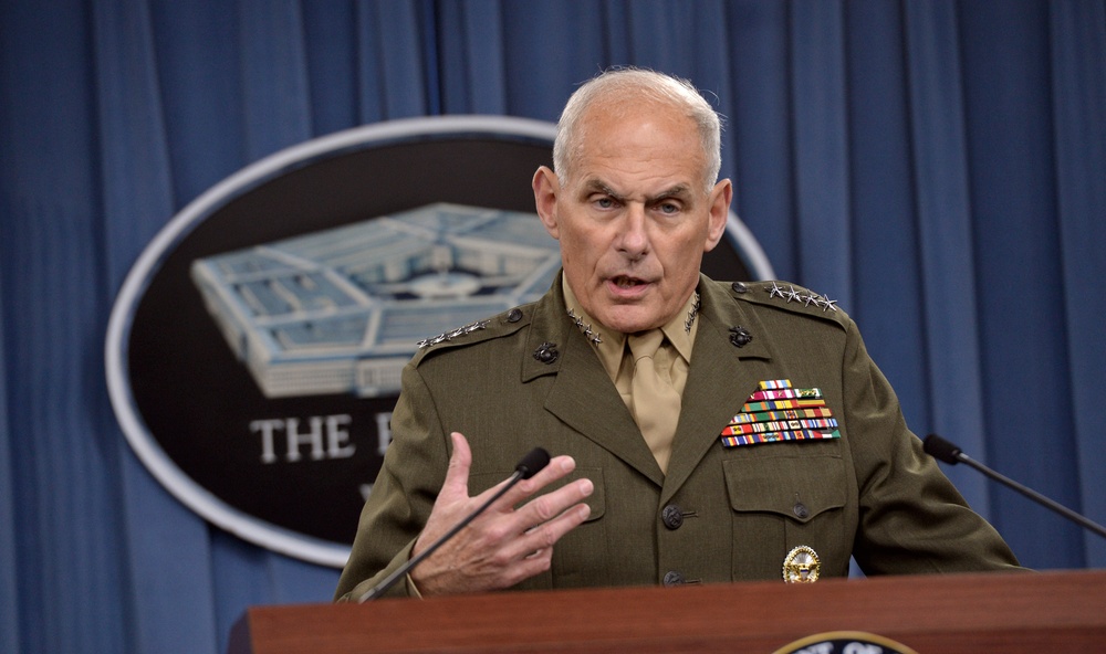 Gen. John F. Kelly briefs reporters
