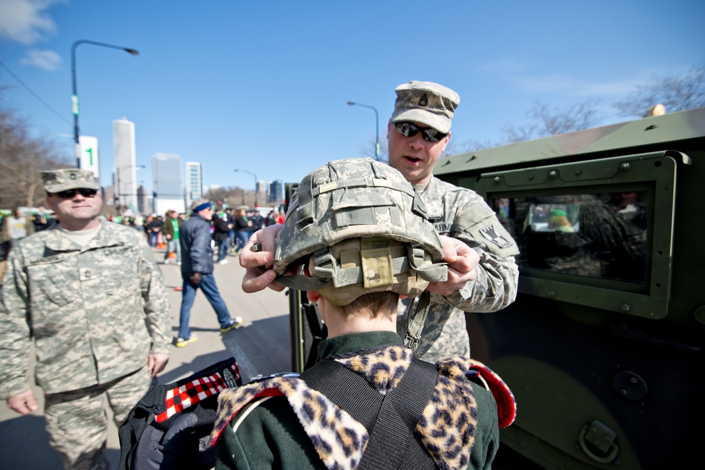 Military service members take part in St. Patrick's Day parade