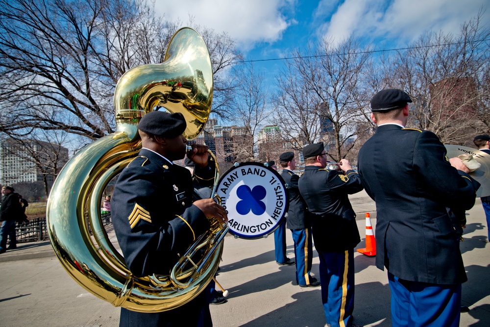 Military service members take part in St. Patrick's Day parade