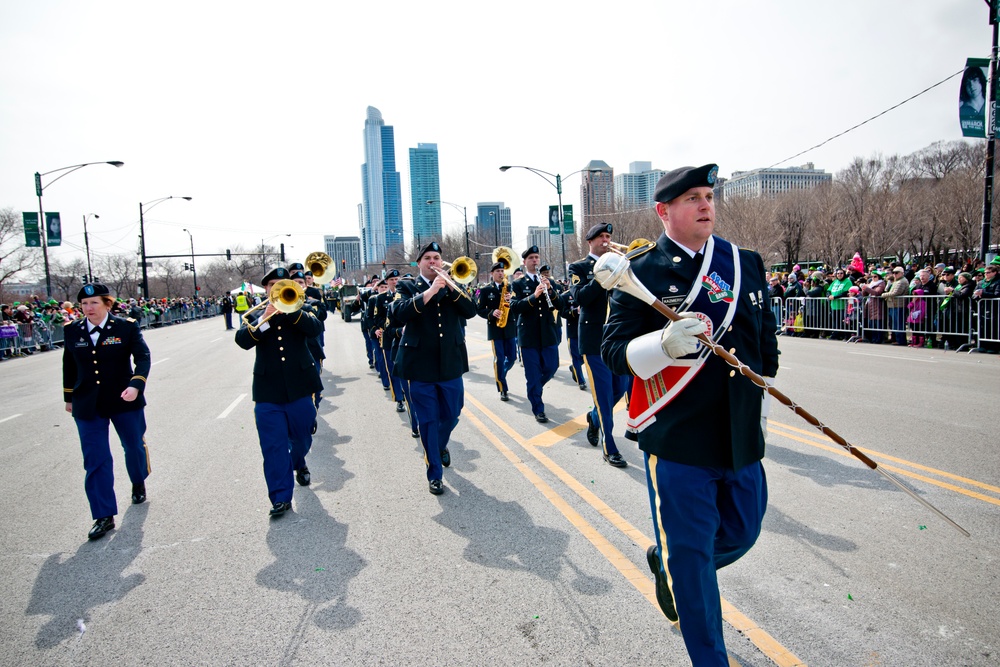 Military service members take part in St. Patrick's Day parade