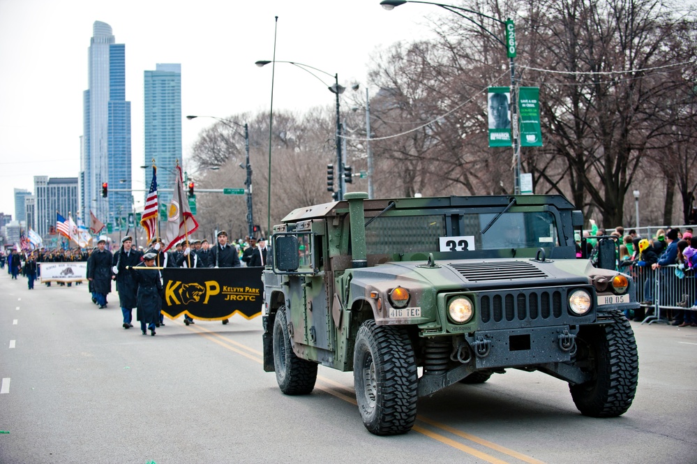 Military service members take part in St. Patrick's Day parade