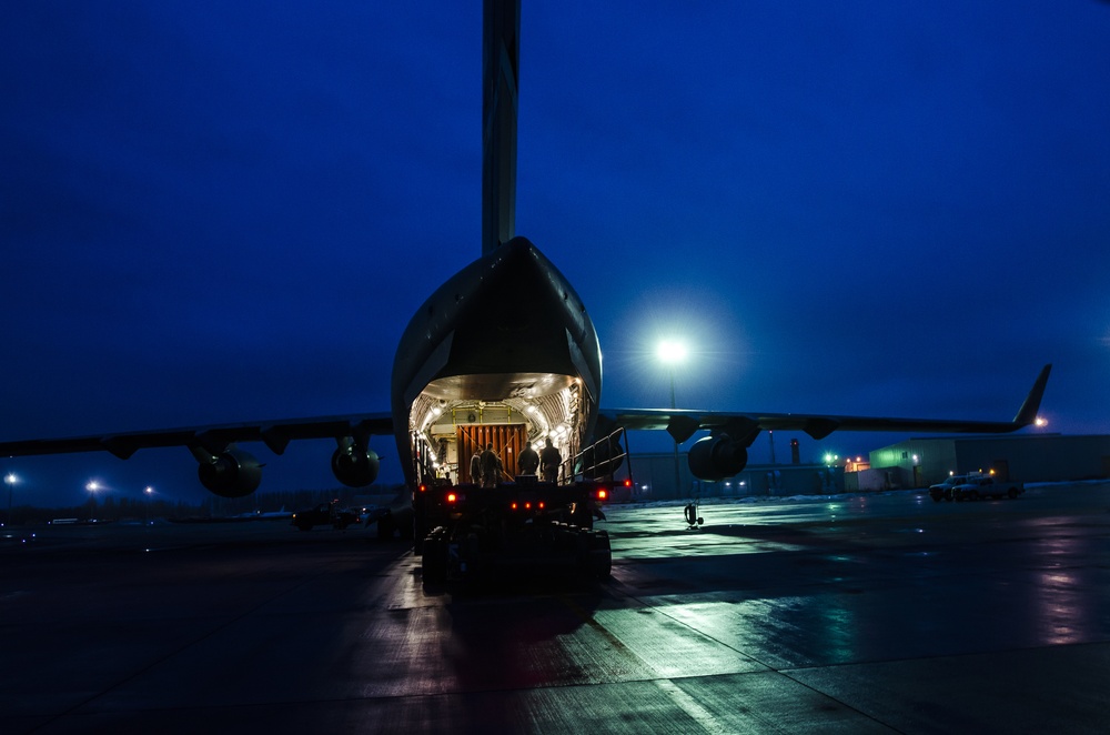 Cargo loading at Transit Center at Manas