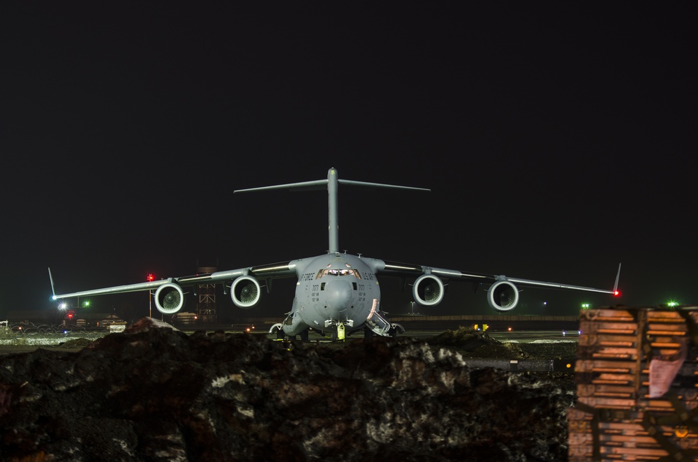 Cargo loading at Transit Center at Manas