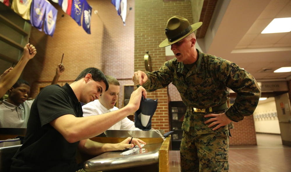 Photo Gallery: Hundreds of young men arrive on Parris Island to be transformed into Marines