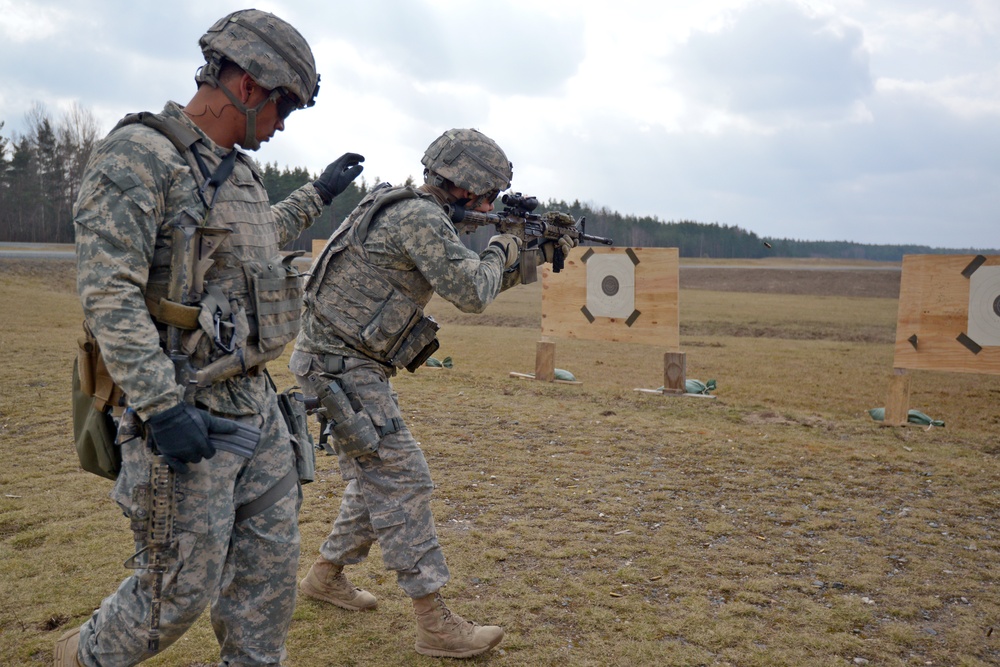 1-503rd Infantry Regiment, 173rd Infantry Brigade Combat Team (Airborne), conduct training at 7th Army Joint Multinational Training Command, Grafenwoehr, Germany