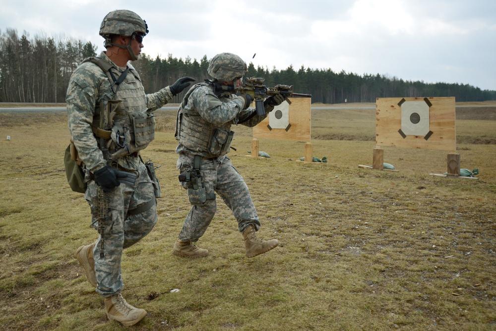 1-503rd Infantry Regiment, 173rd Infantry Brigade Combat Team (Airborne), conduct training at 7th Army Joint Multinational Training Command, Grafenwoehr, Germany