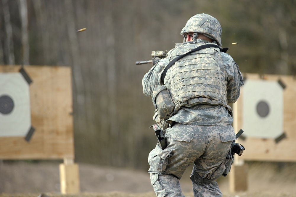 1-503rd Infantry Regiment, 173rd Infantry Brigade Combat Team (Airborne), conduct training at 7th Army Joint Multinational Training Command, Grafenwoehr, Germany