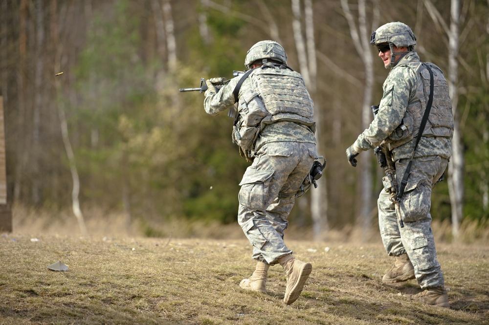 1-503rd Infantry Regiment, 173rd Infantry Brigade Combat Team (Airborne), conduct training at 7th Army Joint Multinational Training Command, Grafenwoehr, Germany