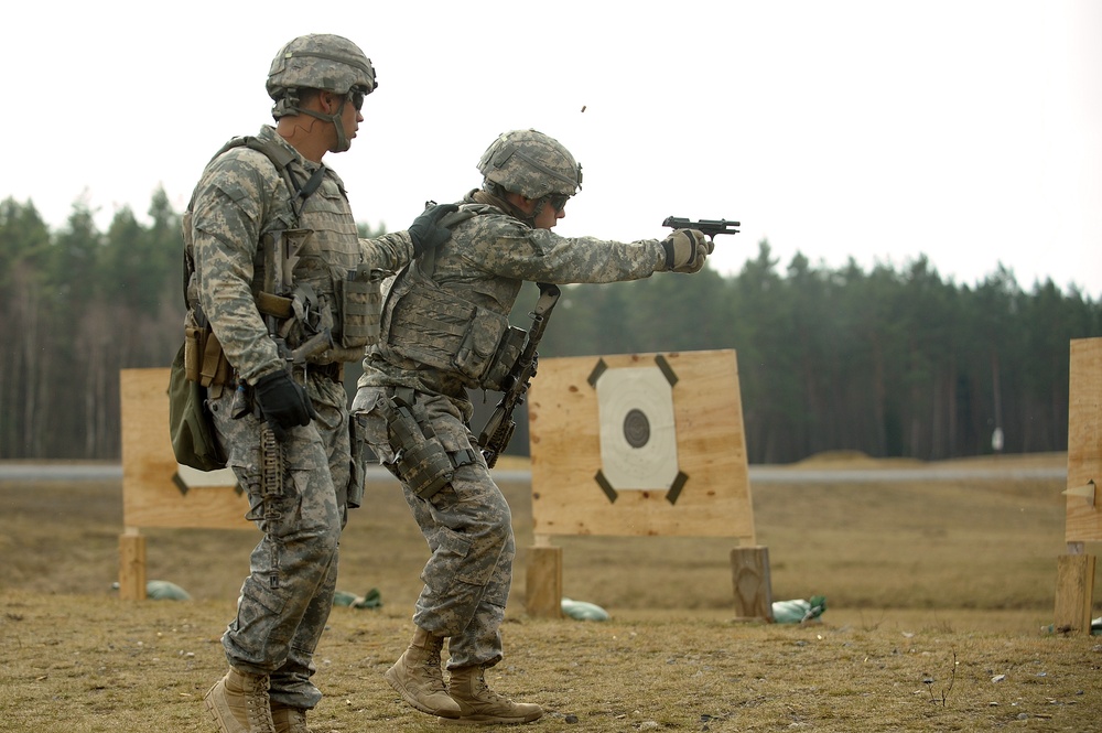 1-503rd Infantry Regiment, 173rd Infantry Brigade Combat Team (Airborne), conduct training at 7th Army Joint Multinational Training Command, Grafenwoehr, Germany