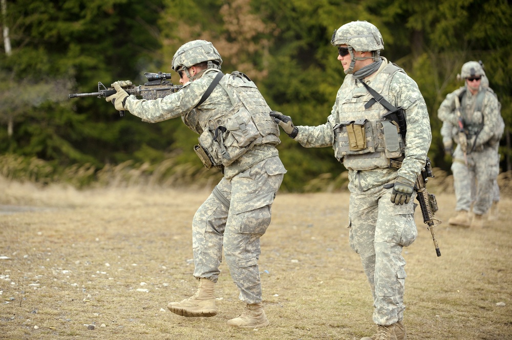 1-503rd Infantry Regiment, 173rd Infantry Brigade Combat Team (Airborne), conduct training at 7th Army Joint Multinational Training Command, Grafenwoehr, Germany