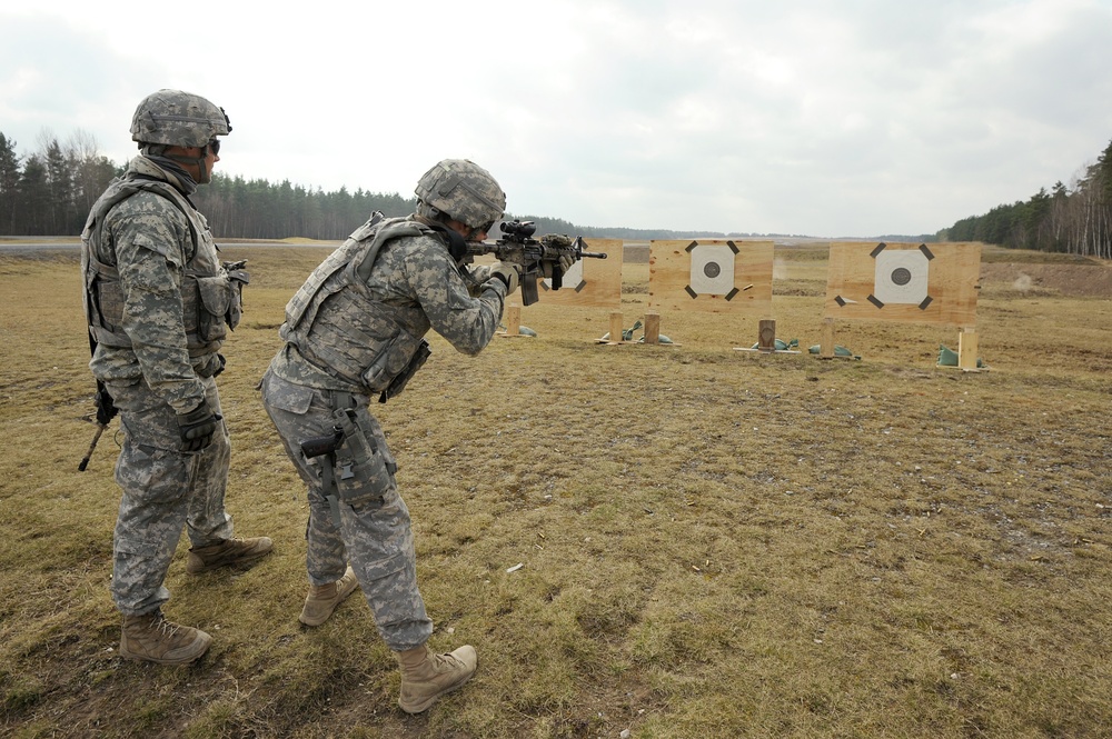 1-503rd Infantry Regiment, 173rd Infantry Brigade Combat Team (Airborne), conduct training at 7th Army Joint Multinational Training Command, Grafenwoehr, Germany