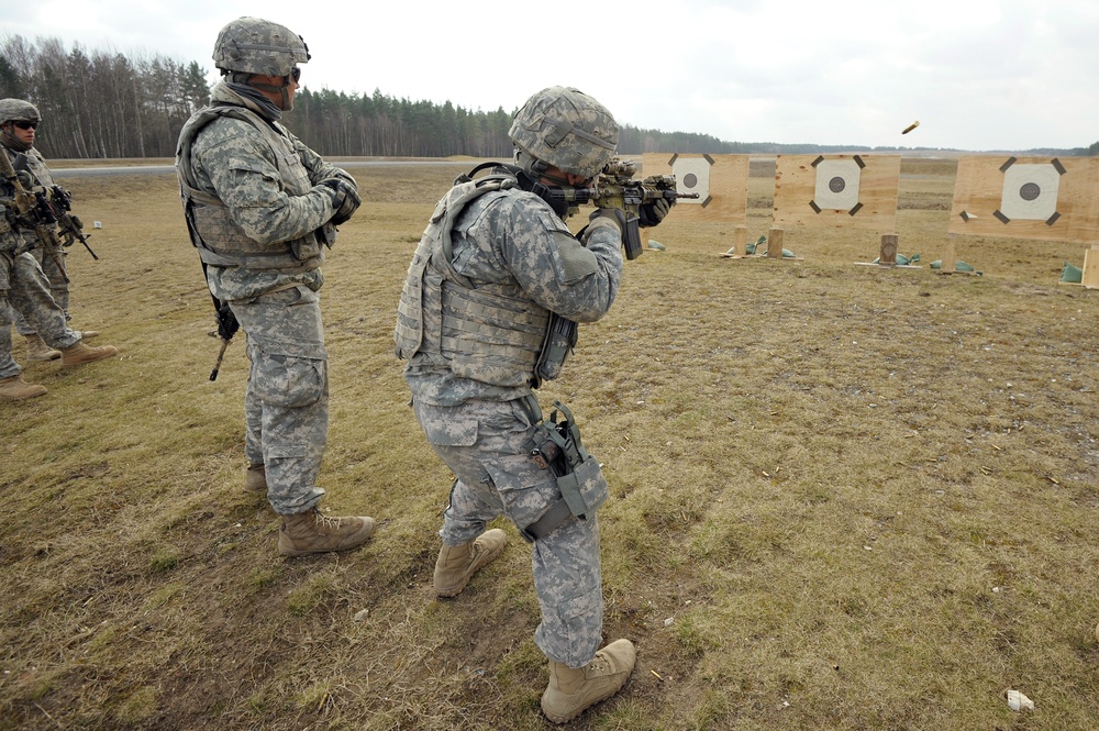 1-503rd Infantry Regiment, 173rd Infantry Brigade Combat Team (Airborne), conduct training at 7th Army Joint Multinational Training Command, Grafenwoehr, Germany