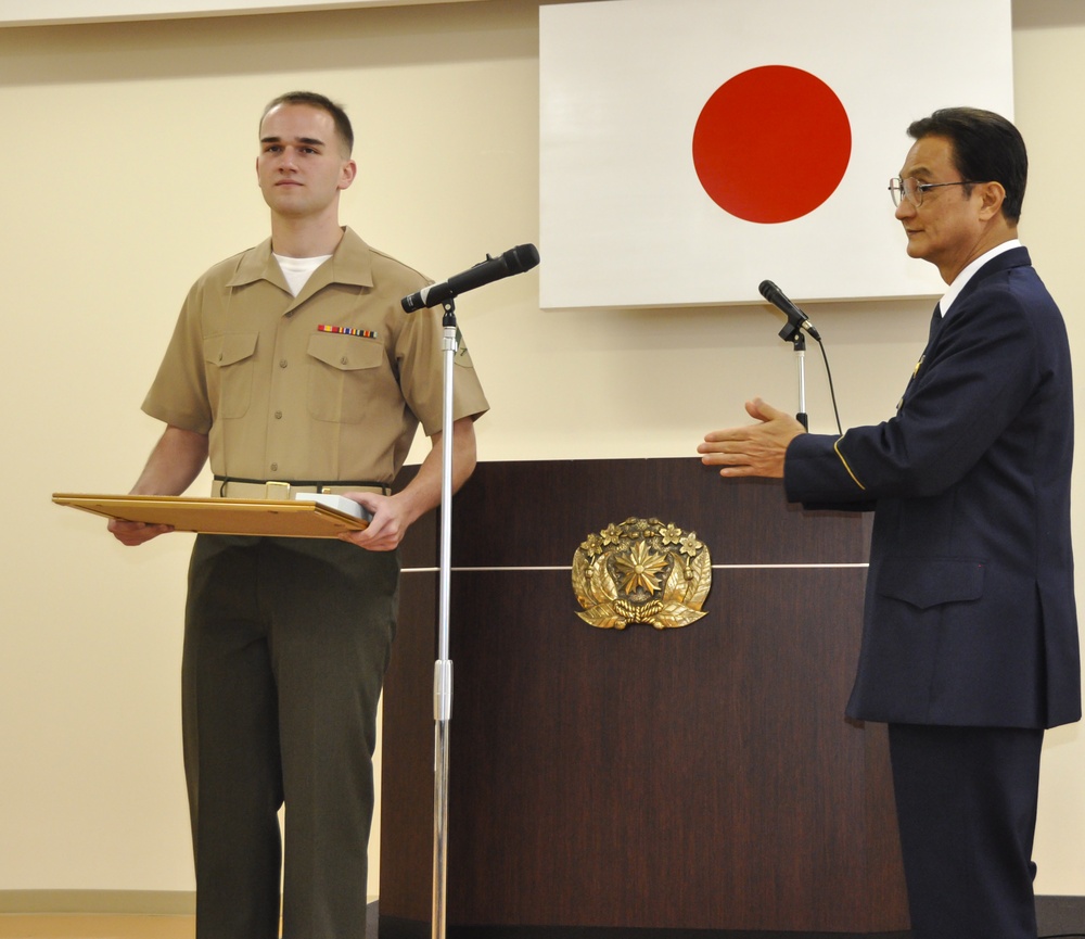 Marines receive awards for emergency response to fatal accident on Okinawa highway