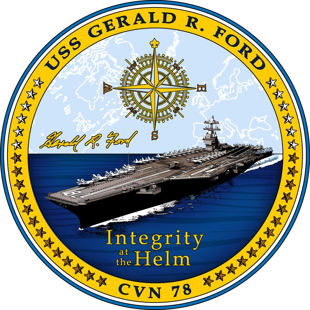 Future carrier USS Gerald R. Ford (CVN 78) official crest