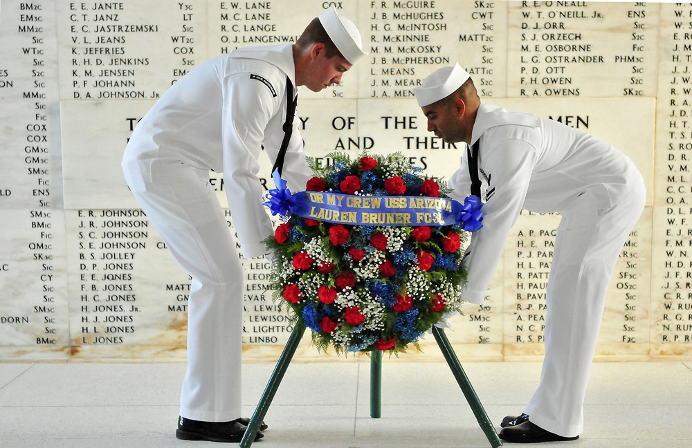 USS Arizona Memorial wreath-laying