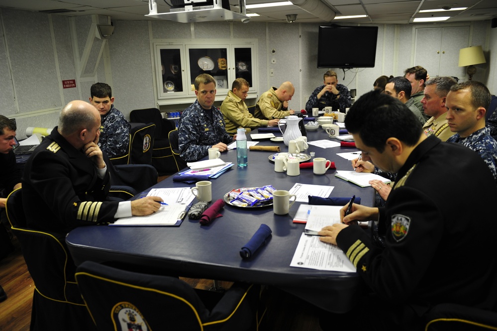 Exercise planning aboard USS Truxtun