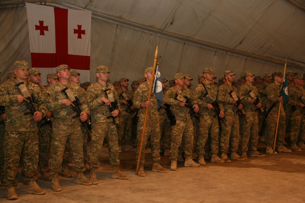 Georgian President visits Georgian Infantry Battalion, Marines aboard Camp Leatherneck