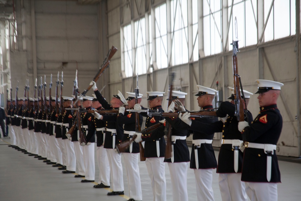 Drum and Bugle Corps and Silent Drill Platoon perform at Marine Corps Air Station Beaufort