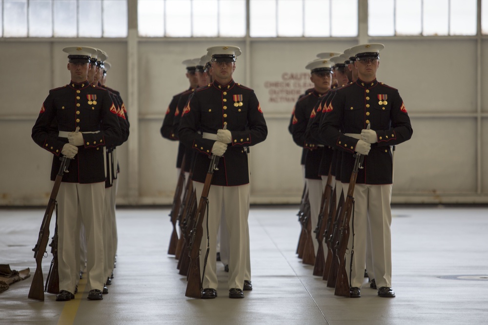 Drum and Bugle Corps and Silent Drill Platoon perform at Marine Corps Air Station Beaufort