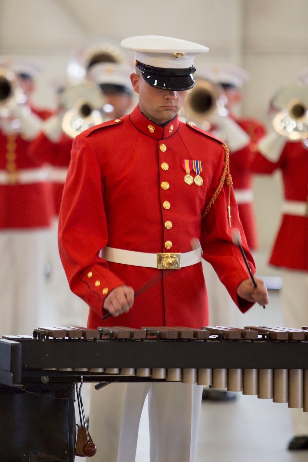 Drum and Bugle Corps and Silent Drill Platoon perform at Marine Corps Air Station Beaufort