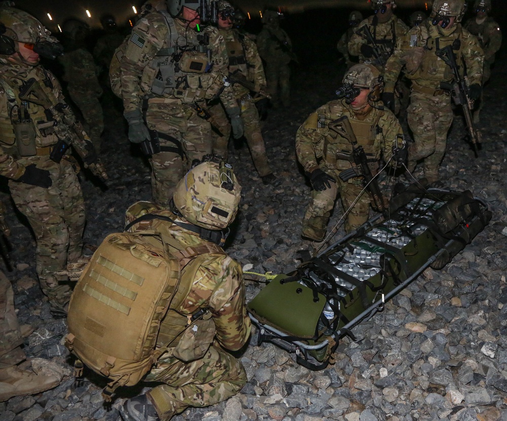 Coalition force members conduct training