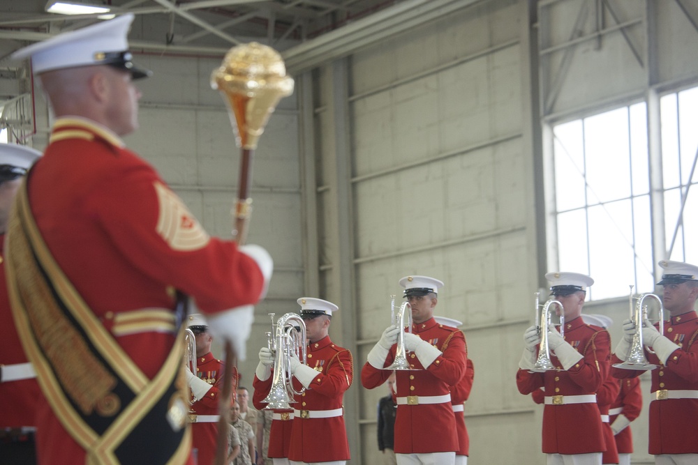 Drum and Bugle Corps and Silent Drill Platoon perform aboard Marine Corps Air Station Beaufort