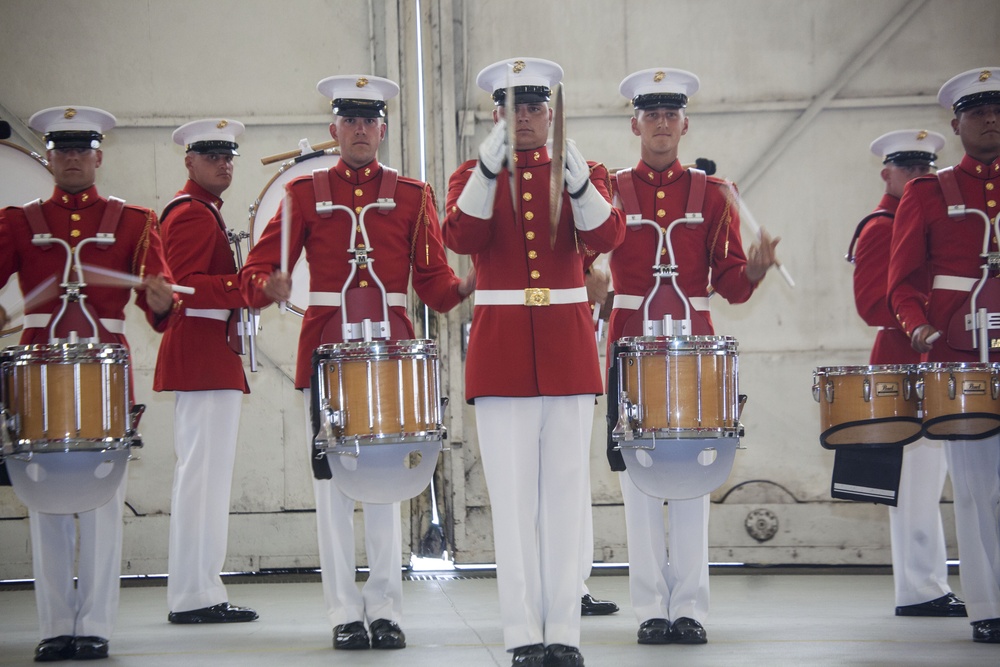 Drum and Bugle Corps and Silent Drill Platoon perform aboard Marine Corps Air Station Beaufort