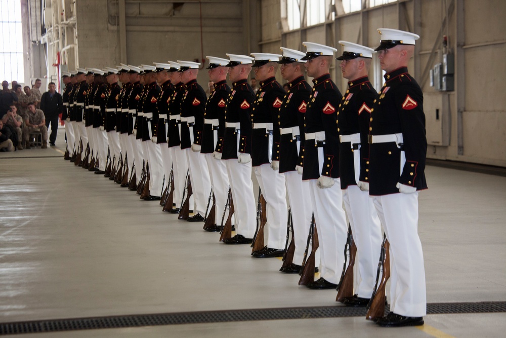 Drum and Bugle Corps and Silent Drill Platoon perform aboard Marine Corps Air Station Beaufort