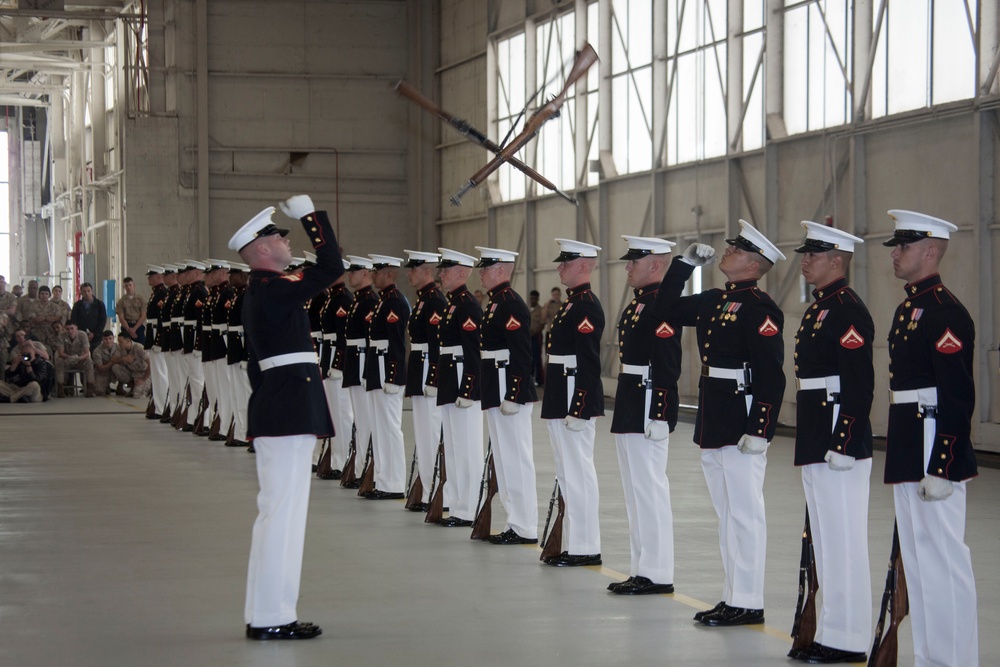 Drum and Bugle Corps and Silent Drill Platoon perform aboard Marine Corps Air Station Beaufort