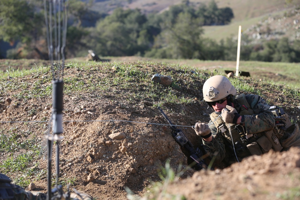 Marines from Company B, 1st Reconnaissance Battalion, conducted a complete combined-arms raid aboard Camp Pendleton Calif., March 6th