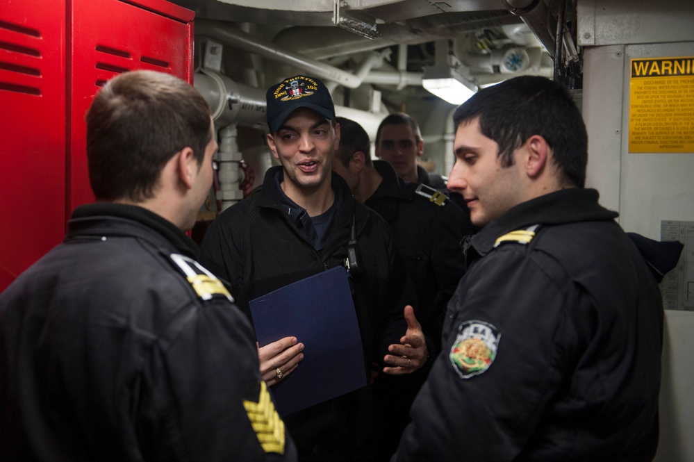 Bulgarian Naval Academy cadets visit USS Truxtun