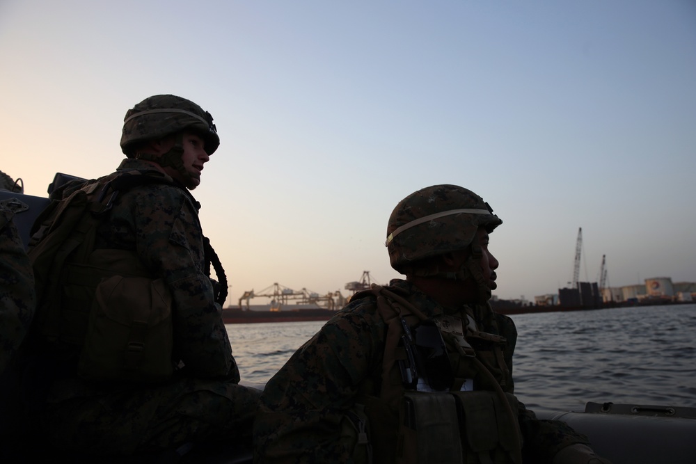 Marines conduct crisis response exercise from USNS Spearhead (JHSV 1)