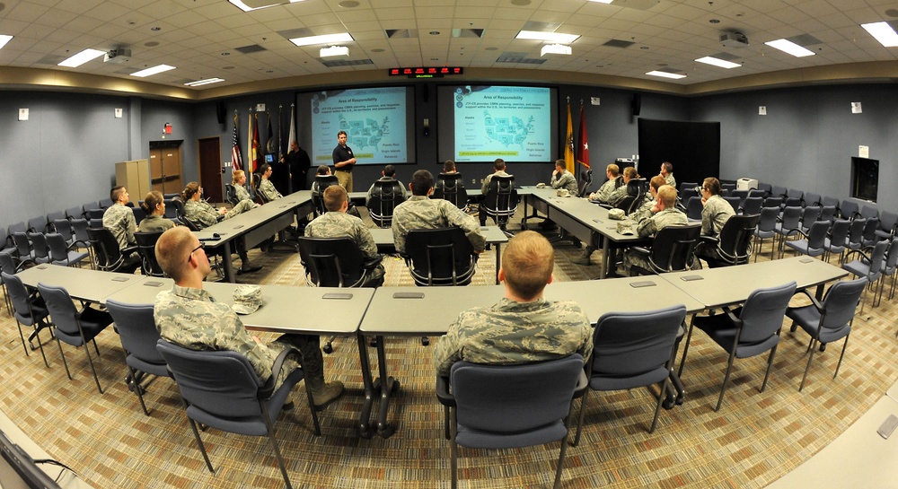 University of Tennessee Air Force ROTC cadets recieve Joint Task Force Civil Support mission brief