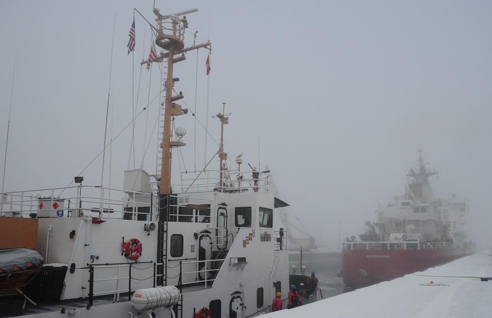 Coast Guard cutters pass through Soo Locks