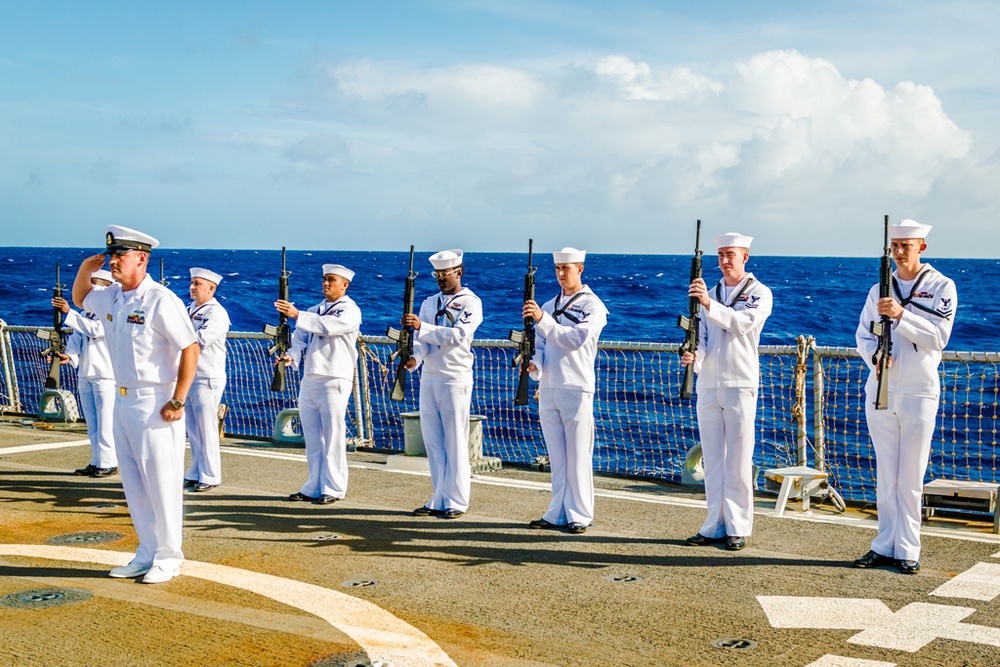 USS O'Kane conducts burial at sea ceremony