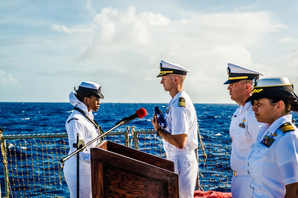 USS O'Kane conducts burial at sea ceremony