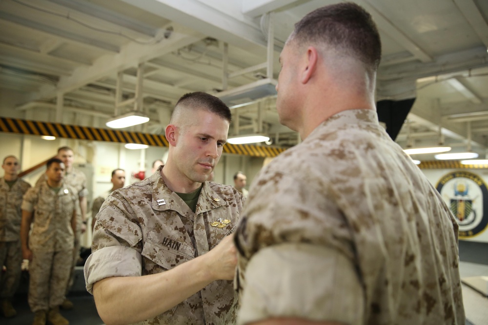 22nd MEU Sailor receives FMF Officer pin