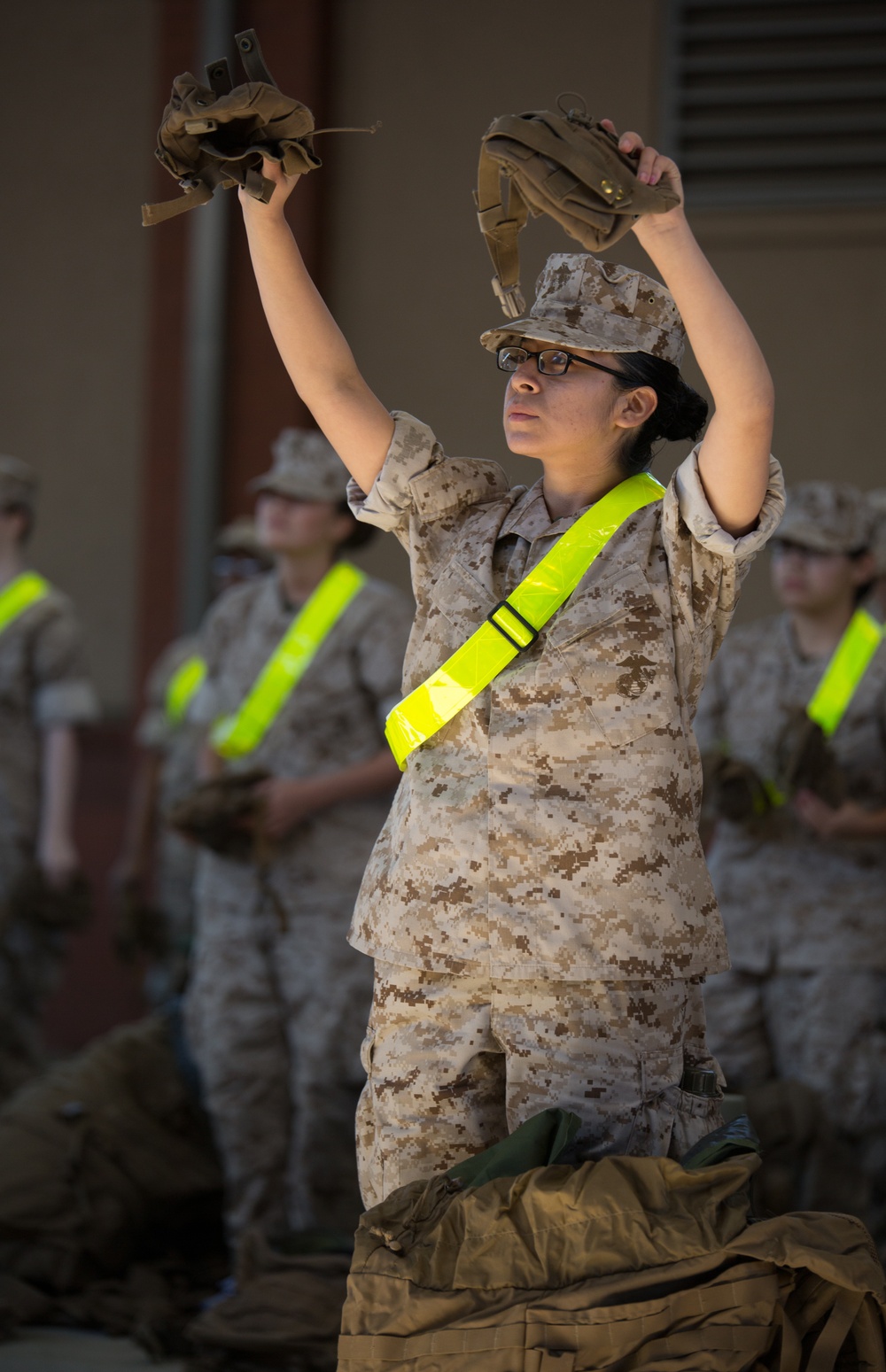 Marine recruits gear up for training on Parris Island