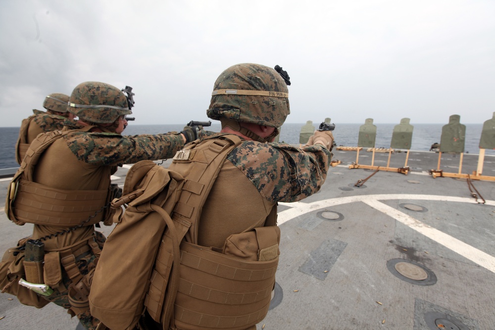 Firing while rocking on the USS Denver