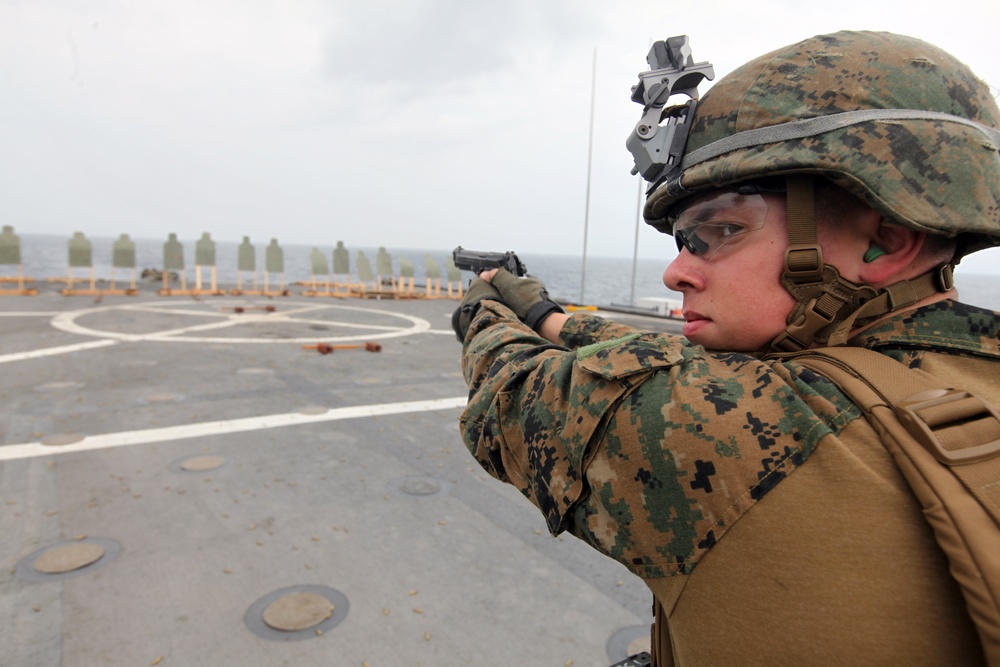 Firing while rocking on the USS Denver